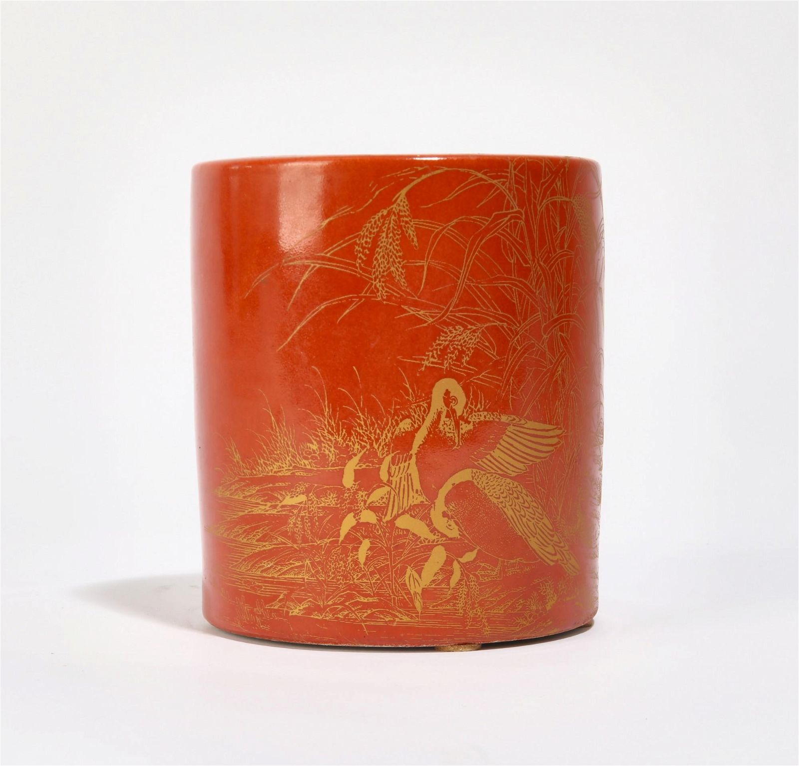 A CHINESE PORCELAIN GILT ORANGE