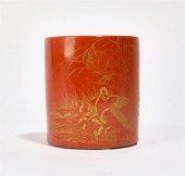 A CHINESE PORCELAIN GILT ORANG