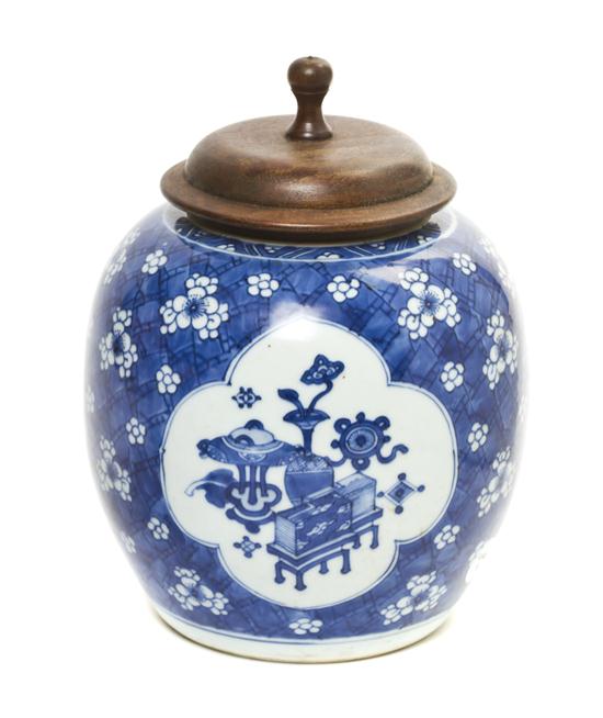 A Chinese Porcelain Ginger Jar in a