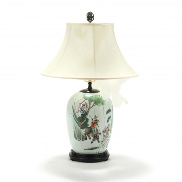A CHINESE PORCELAIN GINGER JAR LAMP