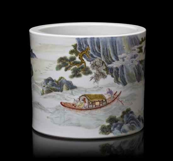 A Chinese Porcelain Rose Verte