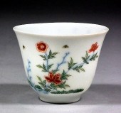 A Chinese porcelain 'Wucai' 'M