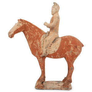A Chinese Pottery Equestrian Figure