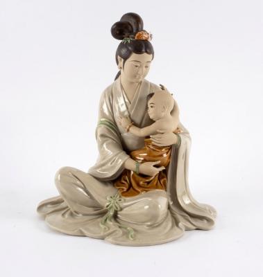 A Chinese pottery figure by Liu