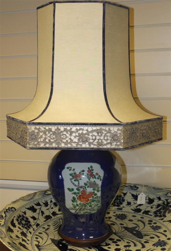 A Chinese powder blue famille verte