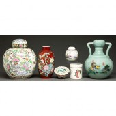 A Chinese red ground famille r