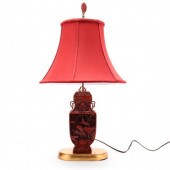 A CHINESE RED LACQUER CINNABAR