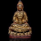 A Chinese Red-Lacquered Bronze