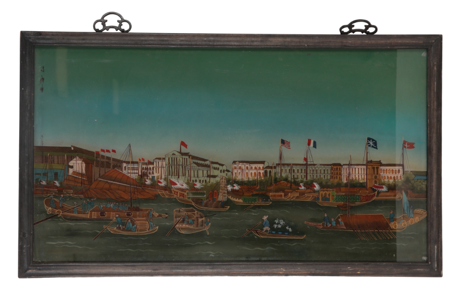 A CHINESE REVERSE GLASS PAINTING