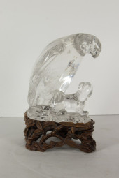 A CHINESE ROCK CRYSTAL CARVING