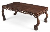 A CHINESE ROOTWOOD LOW TABLEA