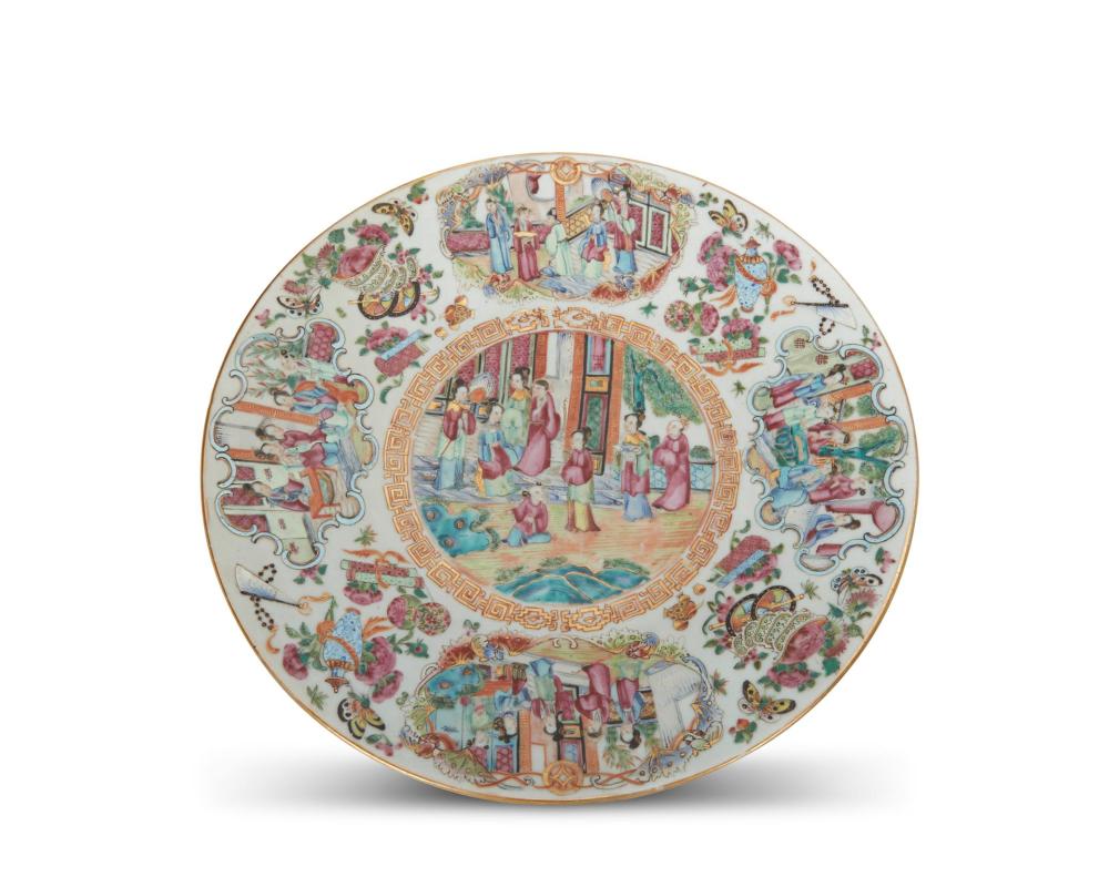 A CHINESE ROSE MANDARIN PORCELAIN