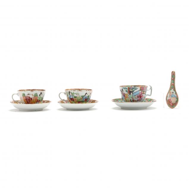A CHINESE ROSE MANDARIN TEA SETTING