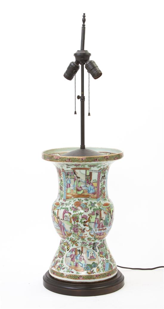 * A Chinese Rose Medallion Vase the