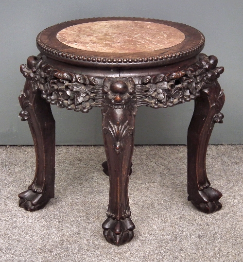 A Chinese rosewood circular