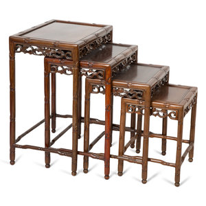 A Chinese Rosewood Nest of Four