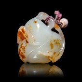 A Chinese Russet and White Jad