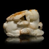 A Chinese Russet and White Jad
