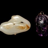 A Chinese Russet and White Jad