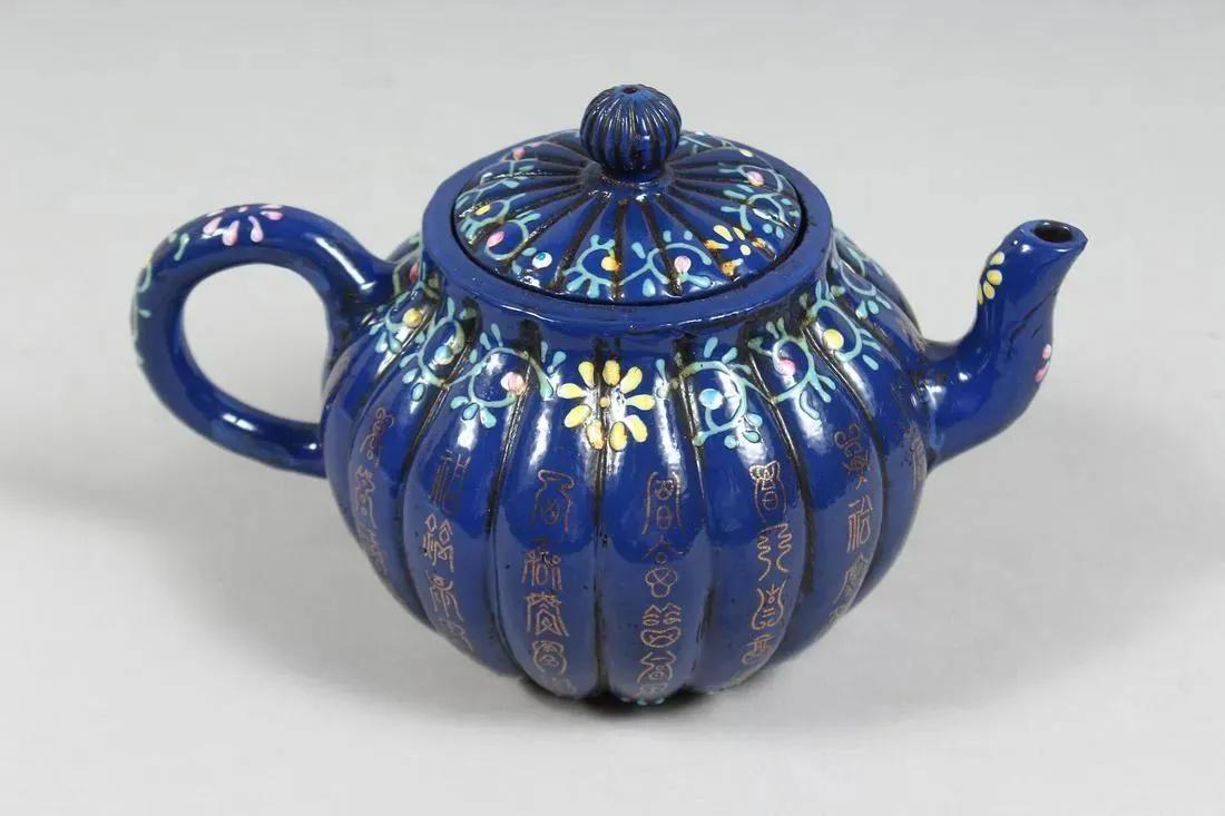 A CHINESE SACRIFICIAL BLUE GLAZED