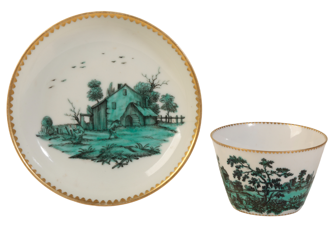 A CHINESE SAUCER PAINTED “EN