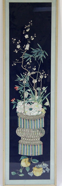 A Chinese scroll Basket of