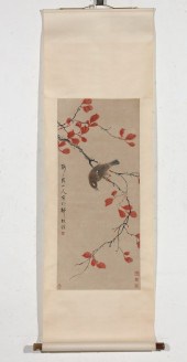 A CHINESE SCROLL DEPICTING A B