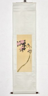 A CHINESE SCROLL DEPICTING A B