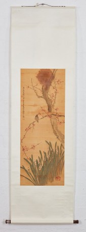A CHINESE SCROLL DEPICTING BIR