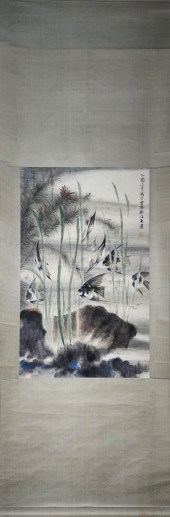 A CHINESE SCROLL PAINTINGHt.76