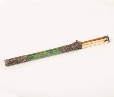 A Chinese shagreen and white