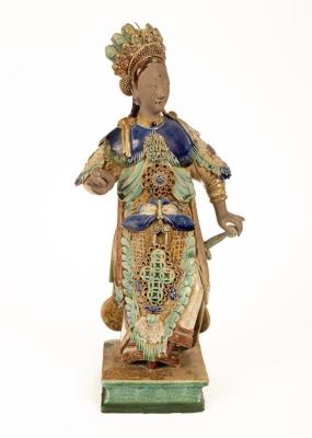 A Chinese Shiwan pottery figure