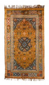 A CHINESE SILK AND METAL THREA