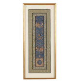 A CHINESE SILK AND METALLIC WE