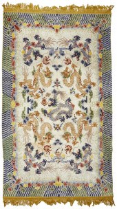 A CHINESE SILK DRAGON RUGA Chi