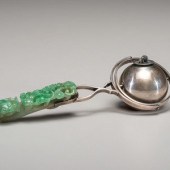 A Chinese Silver and Carved Ja