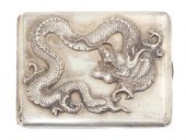 A Chinese Silver Cigarette Cas
