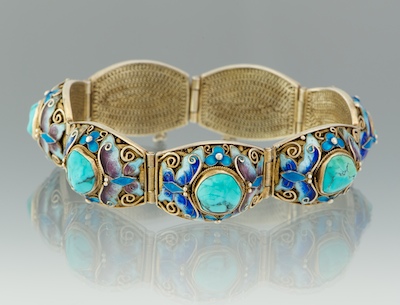 A Chinese Silver Enamel and