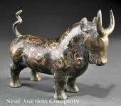 A Chinese Silver Inlaid Bronze