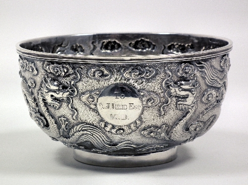 A Chinese silvery metal circular