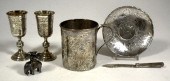 A Chinese silvery metal cylind