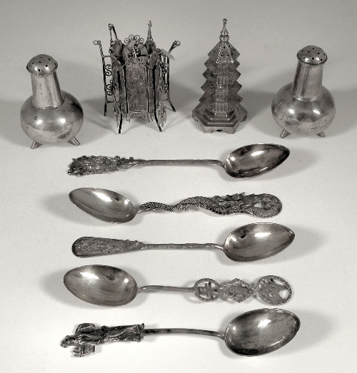 A Chinese silvery metal model of
