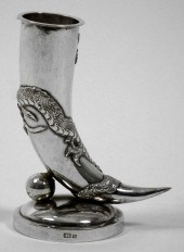 A Chinese silvery metal tusk p