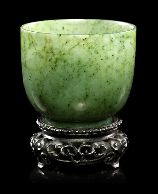 * A Chinese Spinach Jade Wine Cup