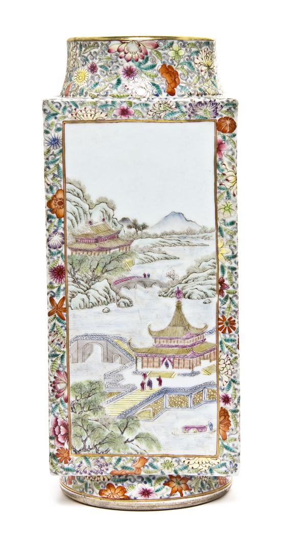 A Chinese Square Vase having four
