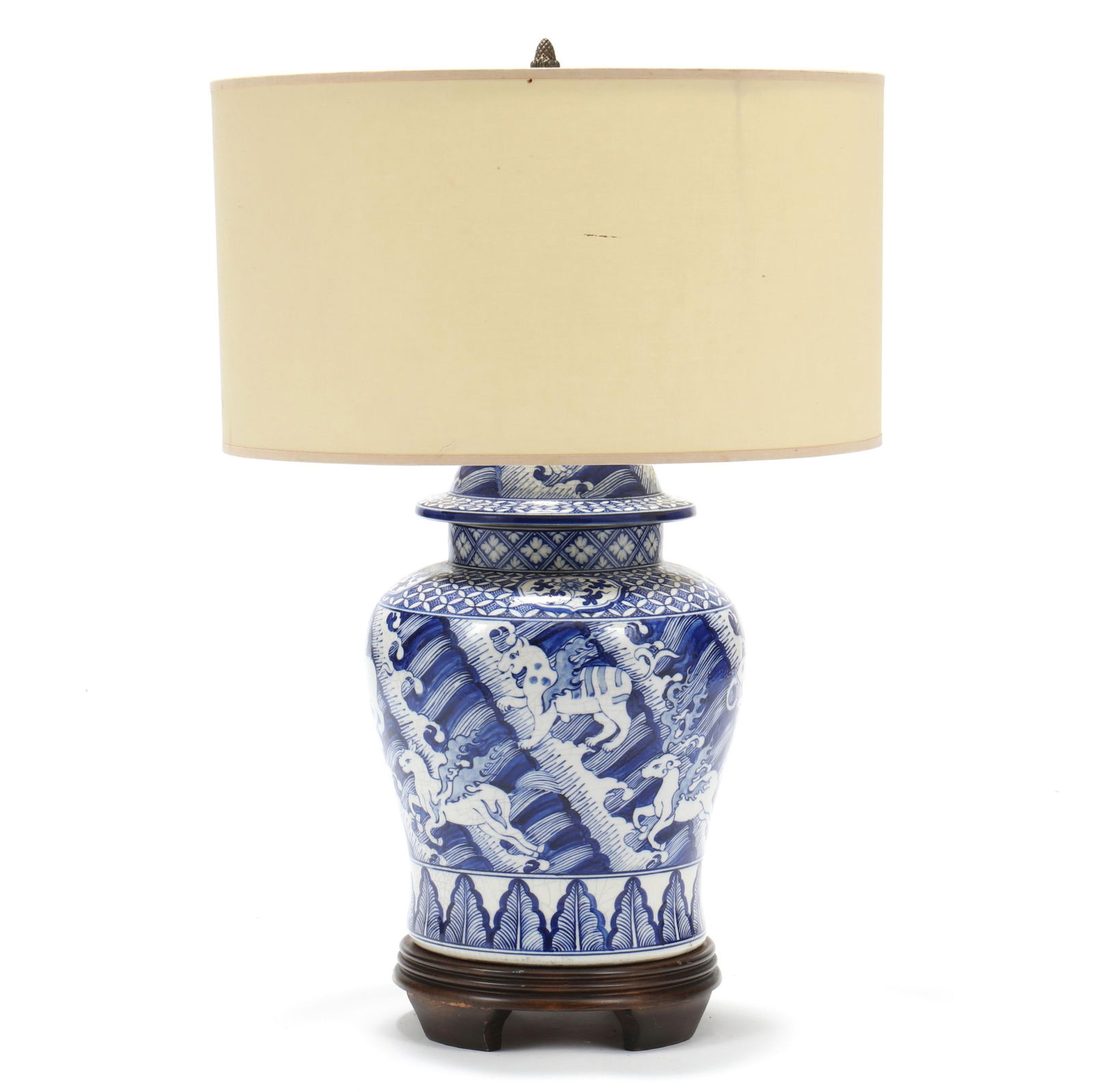 A CHINESE STYLE BLUE AND WHITE