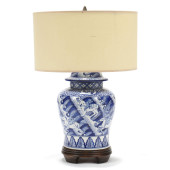 A CHINESE STYLE BLUE AND WHITE