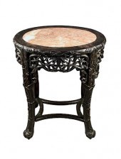 A CHINESE TEAKWOOD TABORET TAB