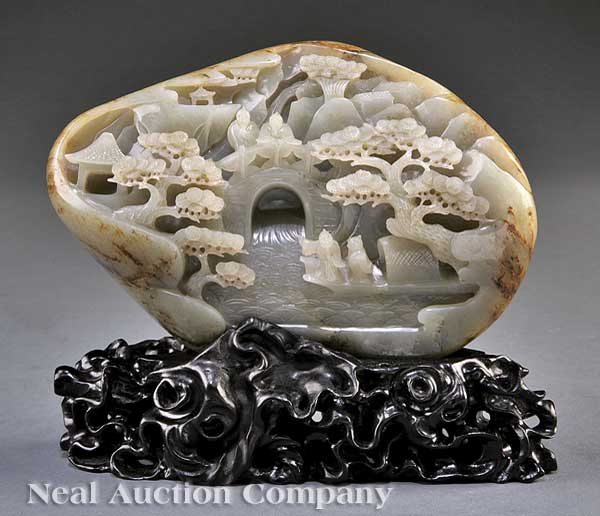 A Chinese "Toe-Skin" Jade Scholar's