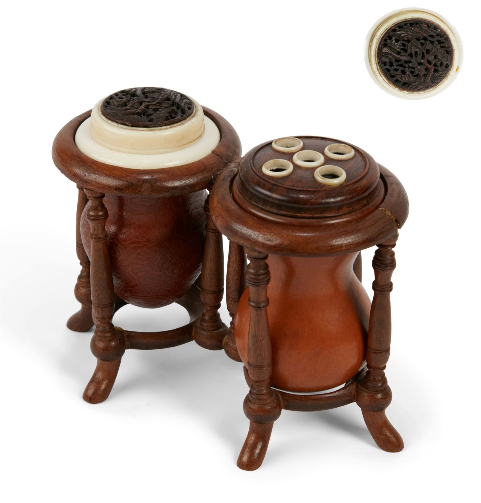 A CHINESE TWO PART CRICKET CAGE